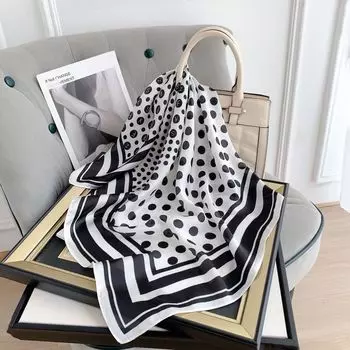 2024 Новый 70 см шелковый шарф для украшения рубашки, небольшой квадратный шарф, модный и универсальный шарф для поездок на работу, шарф для защиты шеи 70*70