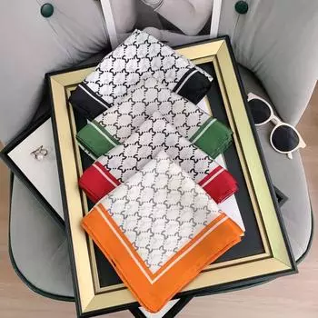 2024 Новый 70 см шелковый шарф для украшения рубашки, небольшой квадратный шарф, модный и универсальный шарф для поездок на работу, шарф для защиты шеи 70*70