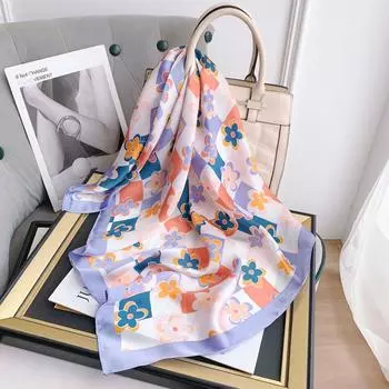 2024 Новый 70 см шелковый шарф для украшения рубашки, небольшой квадратный шарф, модный и универсальный шарф для поездок на работу, шарф для защиты шеи 70*70