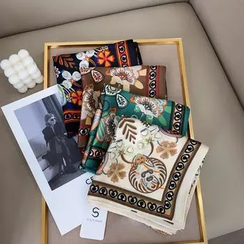 2024 Новый 70 см шелковый шарф для украшения рубашки, небольшой квадратный шарф, модный и универсальный шарф для поездок на работу, шарф для защиты шеи 70*70cm