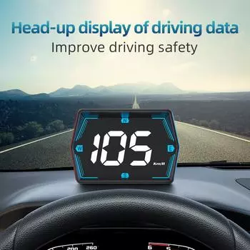 2024 Новый автомобильный проекционный дисплей для HUD Smart Meter Auto GPS Security Сигнализация превышения скорости Компас Электронные аксессуары