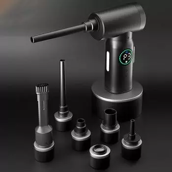 2024 Новый беспроводной пылесос для выдувания пыли Цифровой портативный светодиодный светильник 2 в 1 Пылесос Беспроводной пылесос Воздуходувки чёрный