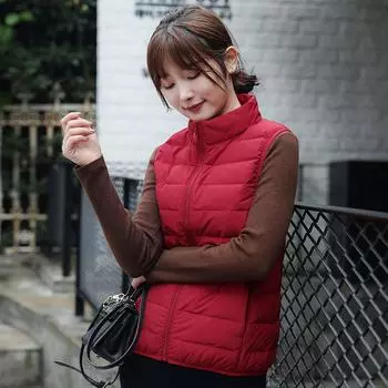 2024 новый бесшовный легкий пуховик, жилет, женский короткий жилет, легкий жилет, подкладка, куртка большого размера tide S белый