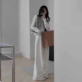 2024 Новый безрукавный полосатый жилет, универсальный, уменьшающий возраст, многослойный, с золотой пряжкой, маленький ароматный жилет, одежда one size fits all