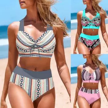 2024 Новый бикини, сексуальные пляжные купальники, женские летние модные дизайнерские купальники с принтом, комплект бикини, женские купальники из двух частей 2023 Ne S серый
