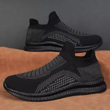 2024 новый большой размер модный тренд дышащие кроссовки удобные и легкие сетчатые летние повседневные спортивные туфли 39 чёрный
