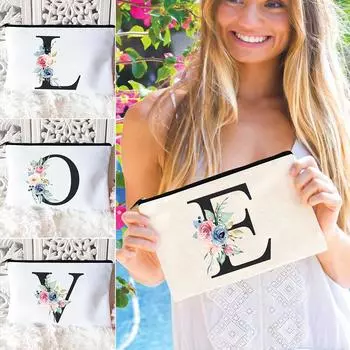 2024 Новый Буква Цветы ABC Косметичка Косметичка Косметичка Путешествия Открытый Женские Туалетные Принадлежности Органайзер Дамы Хранения Косметички