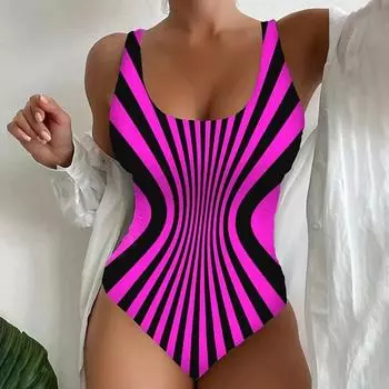 2024 Новый цельный купальник с высокой талией, сексуальный женский тонкий и консервативный купальник большого размера, пляжный купальник для моря, бикини S
