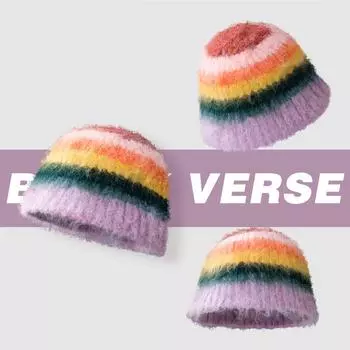 2024 новый цвет допамин плюшевая шапка для бассейна женская осенне-зимняя теплая ветрозащитная вязаная шапка с изображением лица маленькая шерстяная шапка