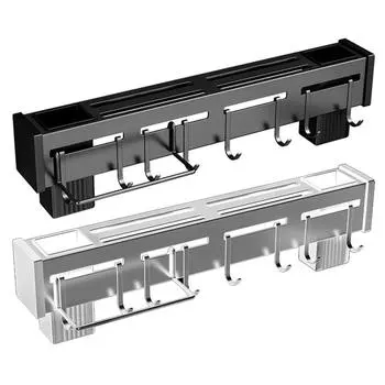 2024 Новый держатель для ножей из нержавеющей стали, настенный съемный держатель для хранения палочек для еды для домашней кухни, лопатки, ложки, кухонной утвари, тряпки серебряный