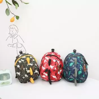 2024 Новый детский школьный рюкзак для мальчиков и девочек, детский сад, мультяшный маленький динозавр, рюкзак против потери, детская партия рюкзаков красный