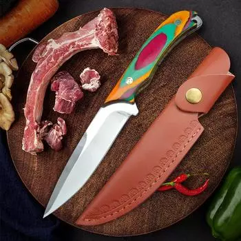 2024 Новый дизайн, кованый нож для мяса ручной работы из нержавеющей стали, нож для стейка, бытовой нож для резки мяса, ручной нож для сбора мяса 1Pcs With Cover