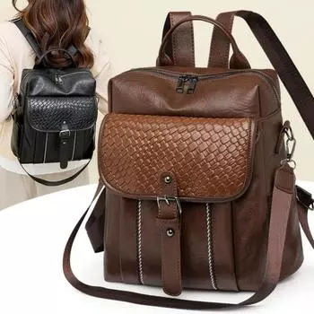 2024 Новый дизайнерский рюкзак для женщин, высококачественный кожаный рюкзак, школьные сумки для девочек-подростков, большой вместительный дорожный рюкзак чёрный