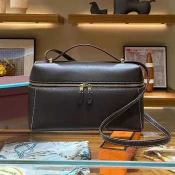 2024 Новый Extract Premium Genuine Leather Palmprint Lunch Box Сумка через плечо Большая вместимость Box Кожаная сумка 19x7x11cm