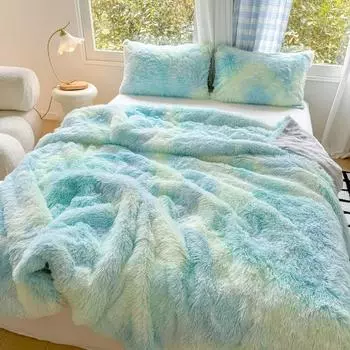 2024 Новый флисовый пододеяльник Farley для двуспальной кровати, пододеяльник из цветного молочного флиса, утолщенное теплое постельное белье 100x150 150x200 230x200 Only 2 pillowcases