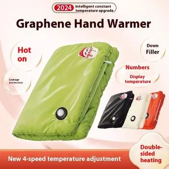 2024 новый графеновый мешок для грелки рук USB взрывозащищенный цифровой дисплей безводный мешок для горячей воды перезаряжаемый мешок для грелки рук грелка