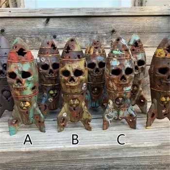 2024 Новый Хэллоуин Череп Бомба Смола Украшение Маленькая Ядерная Боеголовка Декор Фестиваль Вечеринка Домашнее Украшение Сад Декор Рабочего Стола