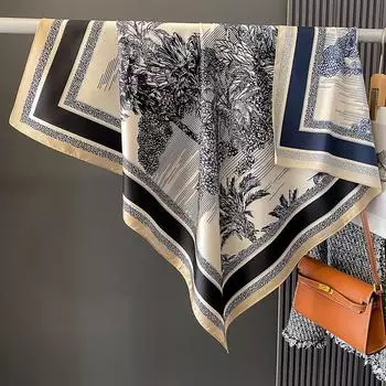 2024 Новый хлопковый шейный платок-хиджаб 90*90 см, большие квадратные шарфы, шали и накидки, мягкая весенняя бандана