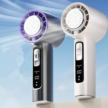 2024 Новый холодильный высокоскоростной вентилятор с цифровым дисплеем 4000 мАч портативный наружный вентилятор перезаряжаемый кондиционер серый