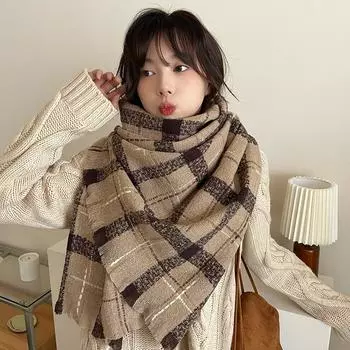 2024 Новый искусственный кашемировый шарф женский зимний утолщенный теплый шарф 195x65cm