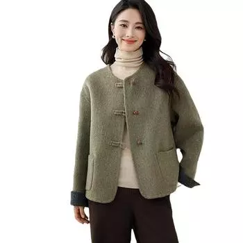 2024 новый китайский цветной двусторонний шерстяной пиджак женский топ осенне-зимнее шерстяное пальто женский бутик S