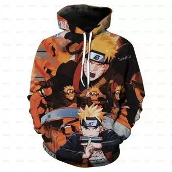 2024 Новый классический японский комикс модный тренд Наруто одежда 3D с капюшоном толстовка детская толстовка с капюшоном детская толстовка с капюшоном 100
