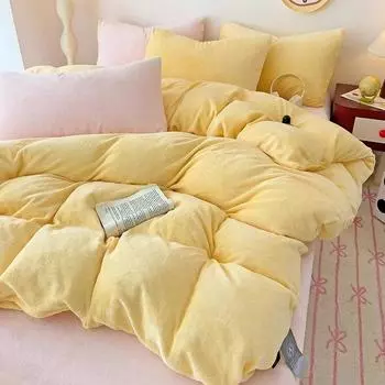 2024 Новый комплект постельного белья из молочного флиса, однотонный, утолщенный, теплый, 220x240, пододеяльник, большой размер, постельное белье для зимы 150x200cm 1pcs