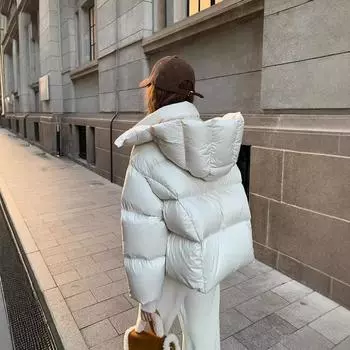 2024 новый легкий люксовый 90% белый гусиный пух, ультралегкий утолщенный маленький короткий пуховик зимнее пальто S [85-60 kg]