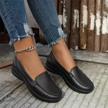 2024 Новый летний стиль Модные удобные толстые износостойкие и элегантные туфли на одну ступеньку для женщин с повышением высоты 36 белый