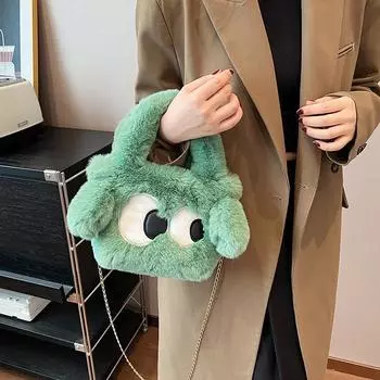 2024 новый милый мультфильм красивая иностранная сумка в стиле осень личность мода ниша дизайн сумка-мессенджер женская коричневый