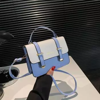 2024 новый модный дизайн сумки-мессенджера популярная маленькая сумка женская тенденция простая корейская версия одно плечо маленькая квадратная сумка женская чёрный