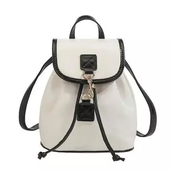 2024 Новый модный и элегантный рюкзак, женская сумка контрастного цвета, модная и повседневная простая перевернутая полная сумка белый