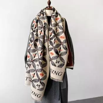 2024 Новый Модный Шарф Из Искусственного Кашемира С Надписью На Плащанице, Женский Платок С Кондиционером Двойного Назначения Для Студентов 66x186cm