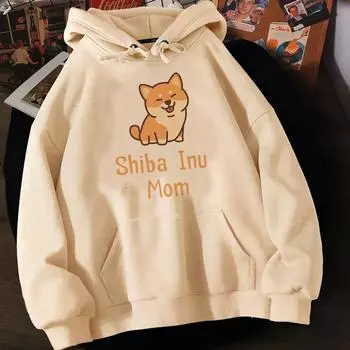 2024 Новый модный тренд Универсальный топ для отдыха с капюшоном Shiba Inu женские готические толстовки Y2K спортивный костюм с капюшоном женские аниме-пулы S