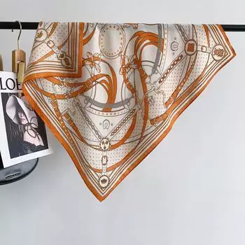 2024 Новый модный универсальный шелковый шарф 68 см с принтом солнцезащитный декоративный маленький квадратный шарф бархатная текстура шарф 68*68cm