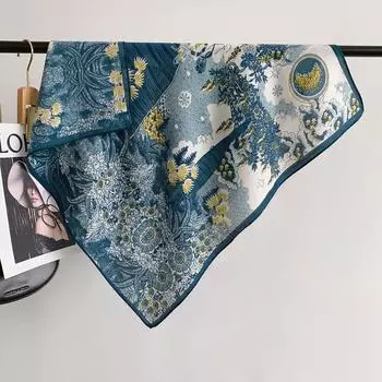 2024 Новый модный универсальный шелковый шарф 68 см с принтом солнцезащитный декоративный маленький квадратный шарф бархатная текстура шарф 68*68cm