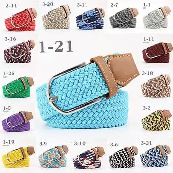 2024 новый модный взрывной женский холщовый ремень высокого качества, мужской эластичный ремень, повседневный эластичный тканый ремень с пряжкой чёрный