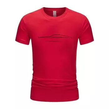 2024 Новый мужской повседневный топ с короткими рукавами и принтом автомобиля Модный дизайн Уличная одежда Базовый топ с графическим принтом Простая футболка S красный