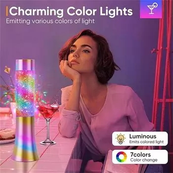 2024 Новый настольный цветной лавовый ночник с автоматической циркуляцией, вращающийся плавный свет для дома, ресторана, офиса, бара