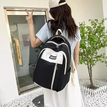 2024 новый небольшой рюкзак свежего контрастного цвета, повседневный и легкий рюкзак для путешествий, школьный рюкзак для кампуса для учеников начальной и средней школы розовый