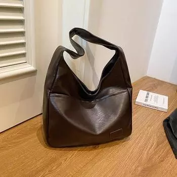 2024 новый нишевый дизайн, иностранный и красивый, ретро-сумка большой вместимости, женская персонализированная сумка через плечо для поездок на работу и обратно чёрный