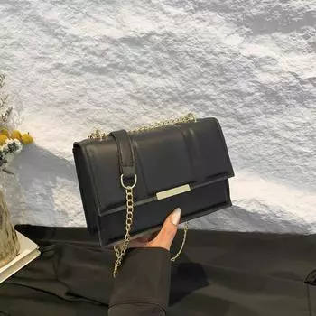 2024 новый нишевый дизайн высококачественная сумка-цепочка женская универсальная сумка-багет на одно плечо через плечо подмышкой модная сумка чёрный