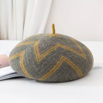 2024 новый осенне-зимний берет из 100% шерсти для женщин в стиле ретро, модная теплая шляпа в клетку для художника M56-58cm