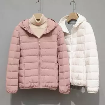 2024 новый осенне-зимний бесшовный легкий и тонкий пуховик женский интегрированный короткий с капюшоном воротник-стойка легкий и тонкий тонкий пиджак S