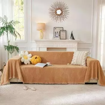 2024 Новый Осенне-Зимний Чехол для Дивана Одеяло Однотонный Цвет Улучшенный Диван Полотенце Для Гостиной Утолщенная Мебель Гобелен Чехол Для Дивана 90x180cm белый