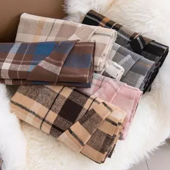 2024 Новый осенне-зимний толстый женский шарф в британском стиле с высококачественной и универсальной атмосферой, теплый шарф 70*200cm