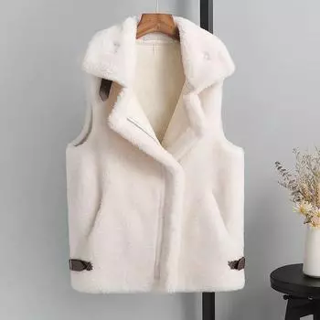 2024 новый осенне-зимний женский жилет с мехом, куртка, женский жилет, женский иностранный стиль, верхняя одежда из искусственного меха S