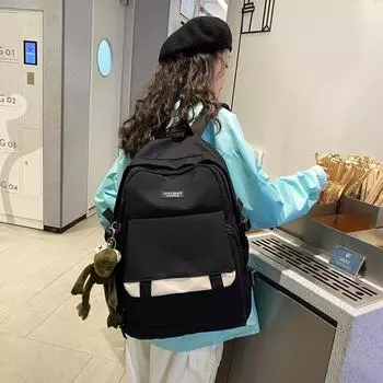2024 новый осенний модный модный рюкзак большой вместимости для средней школы, женская сумка для начальной школы, повседневный рюкзак, женская сумка чёрный