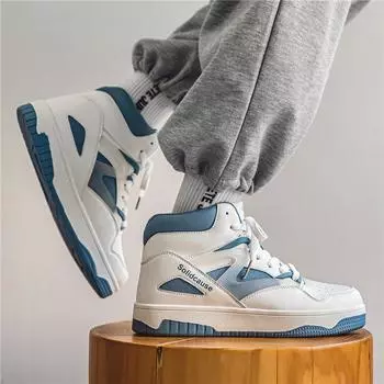 2024 Новый осенний тренд Мужская обувь с высоким верхом Корейская версия Модная платформа Студенческая обувь для скейтбординга Внешняя торговля Баскетбольная мужская обувь 39