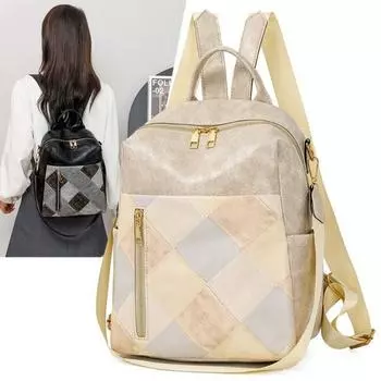 2024 Новый популярный женский рюкзак, дизайнерский, высококачественный, из мягкой кожи, простой, модный, рюкзак большой емкости, противоугонные сумки на плечо чёрный